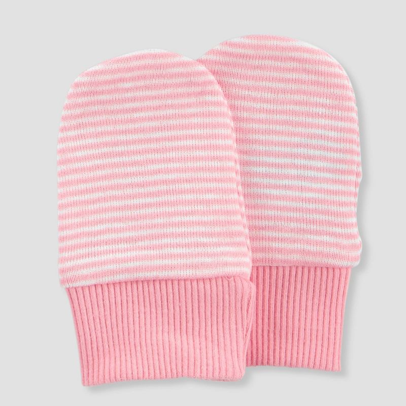 Carter&#39;s Just One You&#174; Baby Girls&#39; 6pk Hat and Mitten Set - Pink/Off-White, 4 of 6