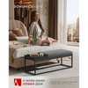 LUIZ Collection - Ottoman Bench, End of Bed Bench, Reversible Top, Shoe Bench with Tray, Minimalist, Steel Frame - 2 of 4