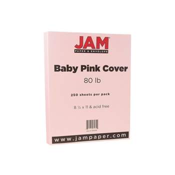 JAM Paper 80 lb. Cardstock Paper 8.5" x 11" Baby Pink 250 Sheets/Ream (5155791B)