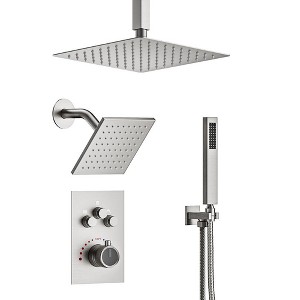 CRANACH 7-Spray Thermostatic Shower System with Dual Shower Head Fixed and Handheld Shower (Valve Included) - 1 of 4