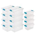 Sterilite Deep Clip Storage Box Container with Lid, Clear, 8 Pack and Medium Clip Box for Home, Craft Room, and Office Organization, 4 Pack