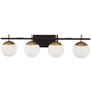 George Kovacs Lighting Alluria 4 - Light Vanity in  Weathered Black W/Autumn Gold - 1 of 3