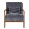 Natural Wooden Lounge Chair with Ribbed Corduroy Upholstery and Cushion for Living Room, Bedroom or Reading Corner-The Pop Home - 2 of 4
