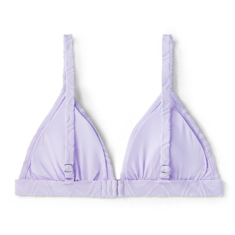 Women's Wavy Terry Textured Triangle Bikini Top - Wild Fable™ Lilac Purple, 6 of 7