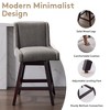 Hyleory Set of 2 Elegant Fabric Bar Stools with Solid Wood Frame - 3 of 4