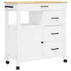 vidaXL Kitchen Trolley MONZA 33.1 in.x15.7 in.x35.4 in. Solid Wood Pine - 2 of 4