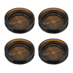 Unique Bargains Rubber Non-Slip Furniture Caster Cups Round Floor Pads 4 Pcs - 1 of 4