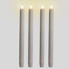 LumiPur 4pc 1"x9"  Signature Collection Flickering Flameless LED Wax Taper Candle Gray Fog - 4 of 4