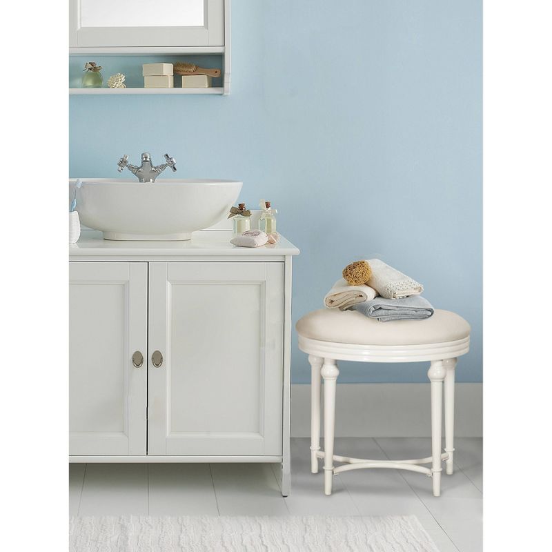 Cape May 19" Vanity Stool - Matte White - Hillsdale Furniture, 3 of 12