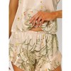 cheibear Women's Satin Lounge Sleeveless Soft Lingerie Cami Tops with Shorts Ruffled Pajamas Sets - 4 of 4