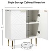 Storage Cabinet, Modern Sideboard Cabinet with 2 Decorative Embossed Pattern Doors, Buffet Cabinet with Adjustable Shelf for Kitchen, Entry - 3 of 4