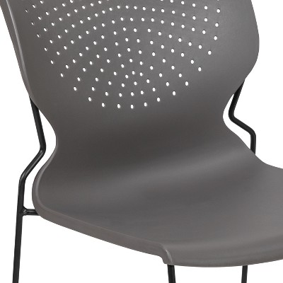 Hercules 661 lb. Capacity Gray Full Back Stacking Metal Chair
