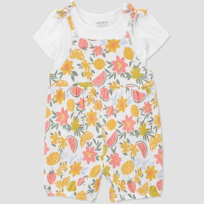 Image of Carter's Just One You®️ Baby Girls' Floral Fruit Top & Bottom Set - 6M