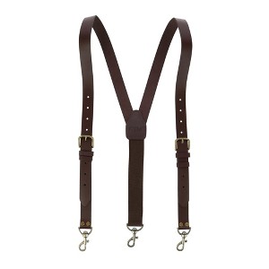 CTM Men's Coated Leather Buckle Strap Suspenders with Metal Swivel Hook Ends - 1 of 4