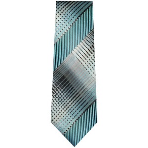 TheDapperTie Men's Blue And Black Stripes Necktie with Hanky - 1 of 3