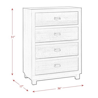 Harrison Rustic Brown 4-Drawer Chest with Felt Lined Top