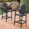 SKRAN Outdoor Acacia Wood Adirondack Barstools, Set of 2, Dark Gray, Elegant and Durable for Patio, Garden, and Outdoor Use - 2 of 4