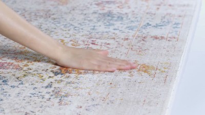 Multicolor Synthetic Easy-Care Hand-Knotted 4' x 6' Area Rug