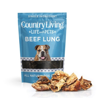 Country Living 4”-6” Beef Lung Slices Dog Treats – 8oz Bag – 100% Natural, Single-Ingredient, High-Protein, Grain-Free Dog Treats