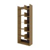 Vynxaria Modern White Melamine Bookcase 10-Shelf, Open Storage, Natural Oak Finish, Sleek Rectangular Design - 3 of 4