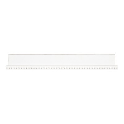 White Beaded Floating Wall Shelf, 36-Inch MDF
