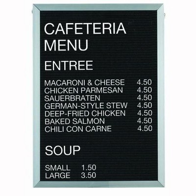 Aarco Products 36"x24" Aluminum Framed Black Felt Letter Board Open Face Message Center