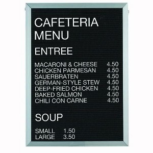 Aarco Products 36"x24" Aluminum Framed Black Felt Letter Board Open Face Message Center - 1 of 2