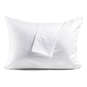 Faunna 600TC 100% Cotton Pillow Protectors, King (20x36"), 6 Pack, Oeko-TEX, Silent Zipper, Hotel-Grade, White - 1 of 4