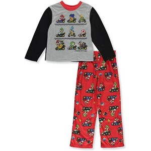 Super Mario Kart Little Boys' 2-Piece Polyester Pajama Set, Heather Gray/Red, 4 - 1 of 4