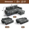Vipbear  sofa, with a pull-out bed, 5-seat sofa, adjustable backrest, storage space, small table and cup holder, tool-free assembly - 2 of 4