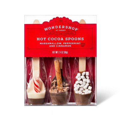 Holiday Hot Cocoa Maker Spoons with Marshmallow, Peppermint, & Cinnamon - 2.4oz/3pk - Wondershop™