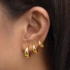3 Pairs Gold Hoop Earrings Set - Chunky & Dainty Huggie Hoops for Women & Teens - 2 of 4