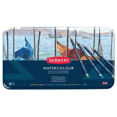 Derwent Watercolor Pencils, Assorted Colors, Set of 36