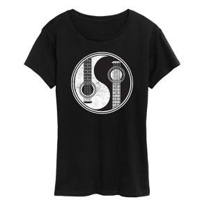 Women's - Instant Message - Yin Yang Guitar Men Short Sleeve Graphic T-Shirt - 1 of 4