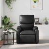 vidaXL Leather Massage Recliner Chair for Living Room, Home Theater, 6-Point Vibration Massage, Adjustable Back & Footrest, Side Pocket, Black - 3 of 4