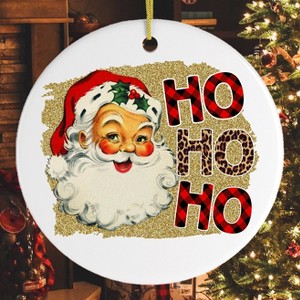 Vintage Santa Ho Ho Ho Christmas Ornament| OrnamentallyYou - 1 of 4