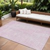 Pink And Ivory Geometric Washable Indoor Outdoor Area Rug - 2 of 4