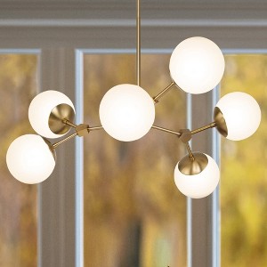 Urban Ambiance Luxury Minimalist Indoor Chandelier,  12-1/2''H x 33-1/2"W x 33-1/2''D,  Brushed Bronze Finish, UHP4624 - 1 of 4