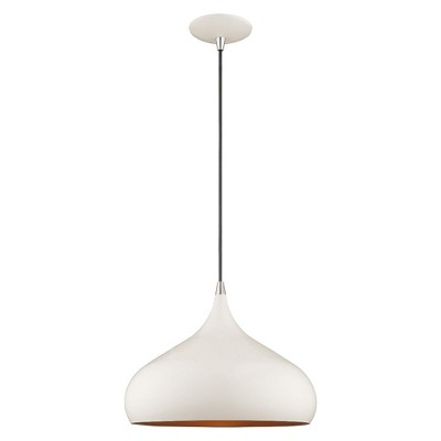 Livex Lighting Metal Shade 1 - Light Pendant in  Shiny White