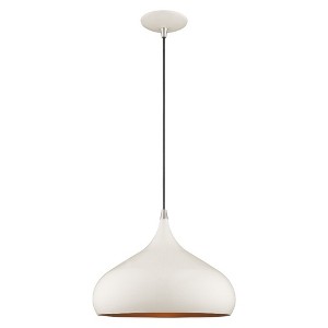 Livex Lighting Metal Shade 1 - Light Pendant in  Shiny White - 1 of 2