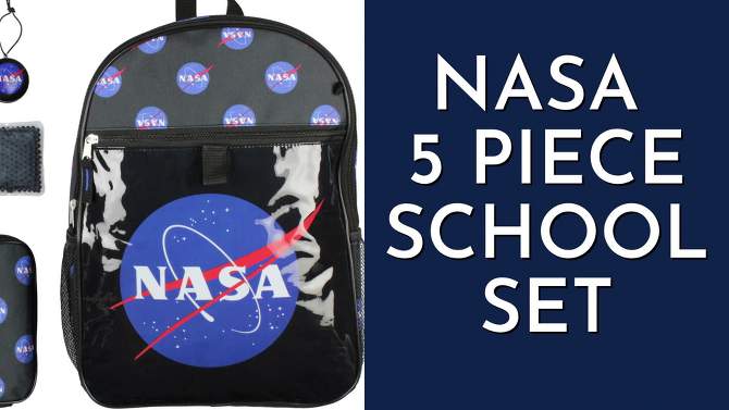 NASA Meatball Logo Backpack Lunch Bag Water Bottle Squishy Toy 5 PC Mega Set, 2 of 9, play video