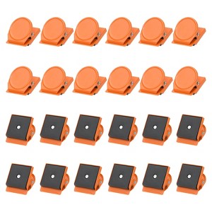 Unique Bargains Stainless Steel Decorative Hooks and Hangers Refrigerator Magnetic Clips 1.38" x 1.22" 24 Pcs - 1 of 3