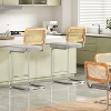 FONTOI Counter and Bar Stools, 2PCS Velvet Counter Height Chairs with Rattan Back, 26 inch Stools Armless Bar Chairs, Gray, 18.9"*17.7"*39.4" - 4 of 4