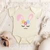 The Juniper Shop Bunny Face With Flowers Baby Bodysuit - 2 of 2