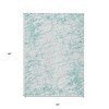 Teal Blue And Ivory Abstract Washable Indoor Outdoor Area Rug - 3 of 4