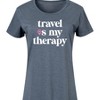 Women's - Instant Message - Travel Is My Therapy Graphic T-shirt Dress - 2 of 4