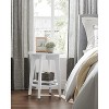 Simple Trending Small Round End Table with Lower Shelf White - 2 of 4