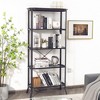 Costway 5 Tier Bookshelf Standing Storage Shelf Unit for Kitchen Living Room Office - 2 of 4