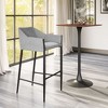 Slate Gray Poly Linen Barstool, 40" H with Steel Frame by Zuo Modern - 2 of 4