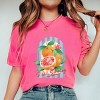 S.W.Smiley Fruits and Stripes - Women's Garment Dyed Graphic T-Shirt - 2 of 4